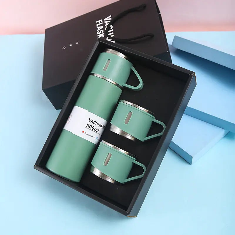 Mantén tus bebidas a la temperatura ideal 🍵 Termo Premium + 3 Tazas