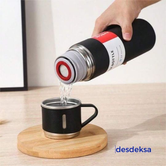 Mantén tus bebidas a la temperatura ideal 🍵 Termo Premium + 3 Tazas