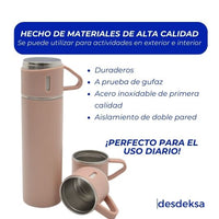 Mantén tus bebidas a la temperatura ideal 🍵 Termo Premium + 3 Tazas