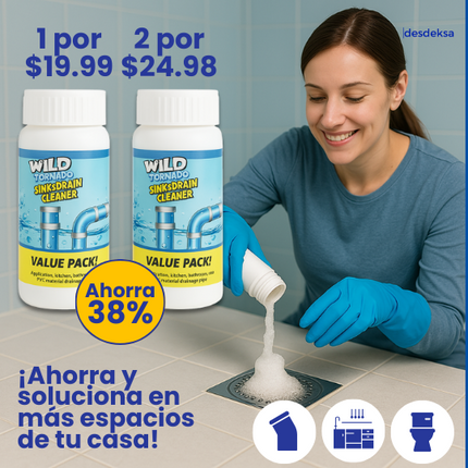 WildTornado® Destapa cañerias tornado en polvo