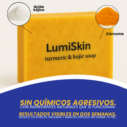 LumiSkin™ Jabón de curcuma y Acido Kojico, Adios manchas oscura, Adios Acné