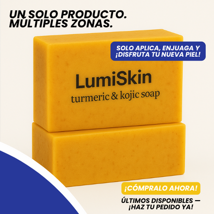 LumiSkin™ Jabón de curcuma y Acido Kojico, Adios manchas oscura, Adios Acné