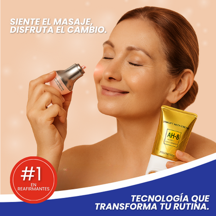RenuevaDuo™ Crema Reafirmante para Cuello Más Contorno de Ojos, Rejuvenece Visiblemente tu cuello y mirada desde el primer uso.
