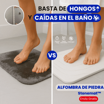 Stonemat™ Alfombra de baño de piedra que seca en 3 segundos, evita caídas y gérmenes
