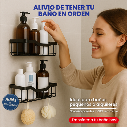 BathEase™ Kit organizador 5en1 sin taladro | Ordena tu baño en 5 minutos