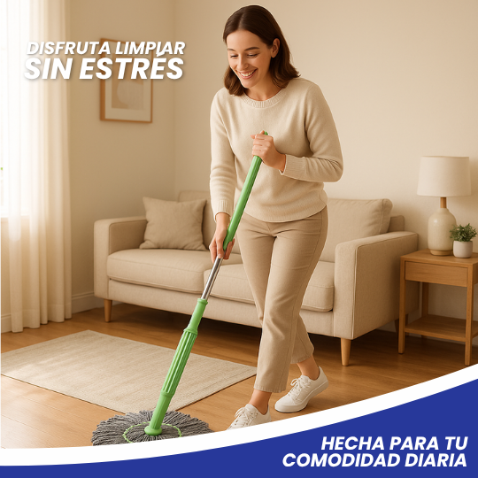 CleaningMop® Fregona autoescurrible de fibra de bambú